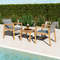 3Piece Patio Furniture Set With Chairs Coffee Table Acacia Wood PE Rattan Outdoor Bistro Set 7