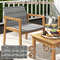 3Piece Patio Furniture Set With Chairs Coffee Table Acacia Wood PE Rattan Outdoor Bistro Set 3