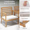 Acacia Wood Patio Set 4Piece Conversation Set With 2 Armchairs Loveseat  Coffee Table For Outdoor R 3