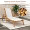 Acacia Wood Chaise Lounge Chair Patio Recliner With 5Position Adjustable Backrest Breathable Fabri 3