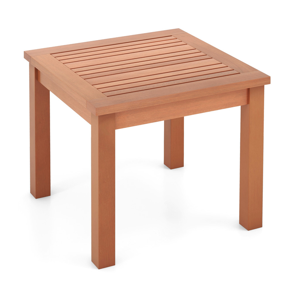 Adirondack Side Table With Slatted Tabletop 18Inch Square Outdoor End Table In Durable Eucalyptus W 6
