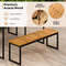 51 Patio Dining Bench Backless Slatted Acacia Wood Seat  Sturdy Metal Legs 4