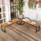 Set Of 2 Patio Dining Bench For 23 Person Indoor  Outdoor Acacia Wood Benches 0