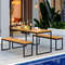 Set Of 2 Patio Dining Bench For 23 Person Indoor  Outdoor Acacia Wood Benches 2