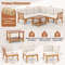 Outdoor Acacia Wood Patio Furniture Set With Cushions Coffee Table Modular Sectional Seating For L 6