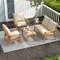 Premium Outdoor Acacia Wood Conversation Set With Cushions Coffee Table Elegant Patio Furniture Fo 2