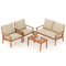 Premium Outdoor Acacia Wood Conversation Set With Cushions Coffee Table Elegant Patio Furniture Fo 7