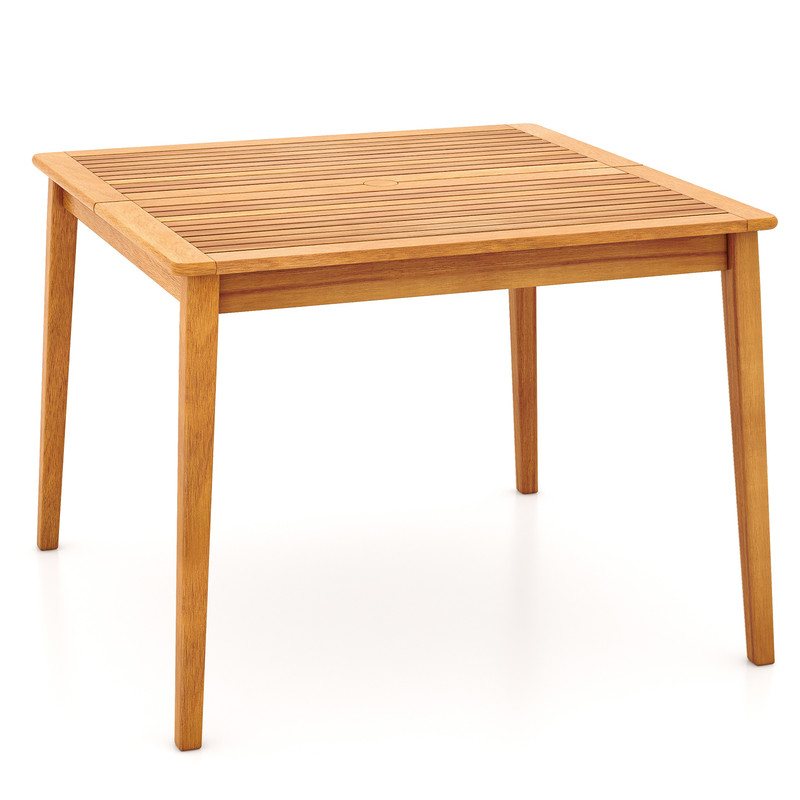 Outdoor Acacia Wood Dining Bistro Table With Builtin Umbrella Hole Perfect For Patio Backyard Gath 0