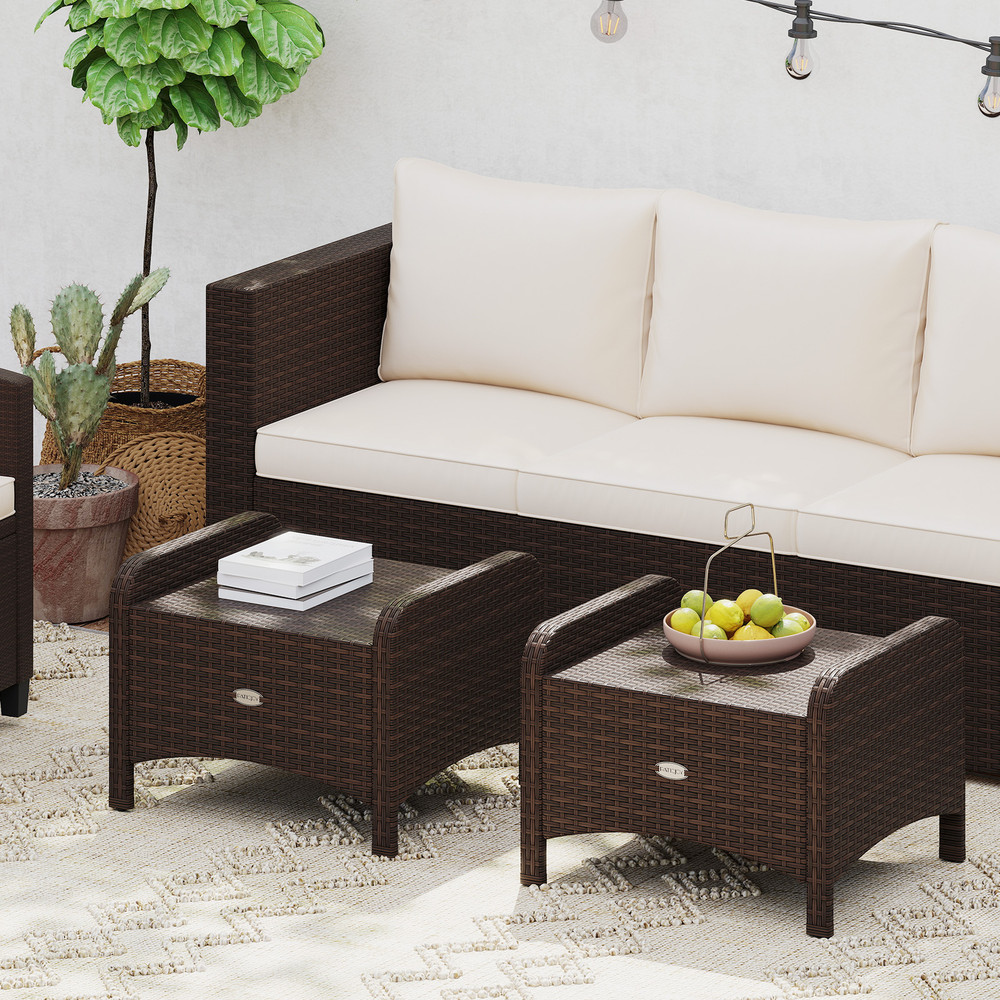 WeatherResistant Outdoor Patio PE Wicker Ottomans With Removable Cushions Versatile Seating Or Foot 2