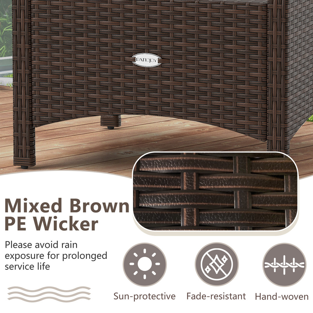 WeatherResistant Outdoor Patio PE Wicker Ottomans With Removable Cushions Versatile Seating Or Foot 5