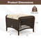 Outdoor PE Wicker Ottoman Set With Removable Cushions Durable Patio Footstools For Seating Lounging 6