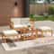 Outdoor Acacia Wood Patio Lounge Chair Set With Cushions Ottomans Versatile Garden Seating With St 1