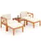 Outdoor Acacia Wood Patio Lounge Chair Set With Cushions Ottomans Versatile Garden Seating With St 7