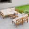 Outdoor Patio Sectional Set Solid Acacia Wood Modular Furniture With Cushions Coffee Table For Bac 2