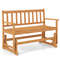 2-Person Outdoor Acacia Wood Glider Bench – Patio Swing Rocking Loveseat for Porch & Garden