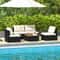5-Piece Outdoor Furniture Set with Solid Acacia Tabletop & Soft Cushions – Premium Rattan Patio Sofa Set