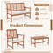 4-Piece Acacia Wood Patio Furniture Set with Seat Cushions & Robust Wood Frame Outdoor Loveseat, Armchairs Coffee Table