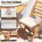 Folding Chair Table Set with Soft Seat Cushions, Acacia Wood Outdoor Bistro Set