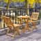 3-Piece Acacia Wood Patio Folding Bistro Set with Soft Cushions – Space-Saving Outdoor Furniture