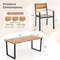 7-Piece Acacia Wood Patio Dining Set with Metal Frame & 2-Inch Umbrella Hole – Outdoor Table & Chairs for Garden, Deck,