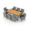 9-Piece Patio PE Wicker Dining Set for Deck, Garden & Yard, Acacia Wood Tabletop & Cushioned Chairs