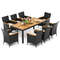 9-Piece Outdoor Dining Set with Acacia Wood Tabletop – Patio Garden Furniture for 6