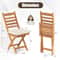 Set Of Patio Folding Chairs With Soft Cushions Acacia Wood Outdoor Lounge Chairs For Balcony Deck O 3