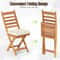 Set Of Patio Folding Chairs With Soft Cushions Acacia Wood Outdoor Lounge Chairs For Balcony Deck O 2