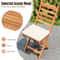 Set Of Patio Folding Chairs With Soft Cushions Acacia Wood Outdoor Lounge Chairs For Balcony Deck O 1