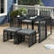 Modern Outdoor Conversation Set With Removable Cushions AllWeather Rattan Patio Furniture For Backy 2