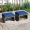Outdoor Patio PE Rattan Ottomans With Soft Zippered Cushions For Deck Backyard Or Poolside Seating 1