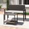 Outdoor Wicker Bench With Metal Frame And Cushioned Seat WeatherResistant Patio Loveseat For Backya 2