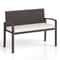 Outdoor Wicker Bench With Metal Frame And Cushioned Seat WeatherResistant Patio Loveseat For Backya 0