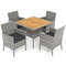 Outdoor PE Wicker Patio Dining Set Acacia Wood Table With Cushioned Chairs Ideal For Backyard Balco 0
