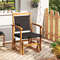 Outdoor Rocking Armchair With Curved Armrests Durable Acacia Wood And PE Rattan Glider Chair For Ga 1