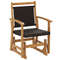 Outdoor Rocking Armchair With Curved Armrests Durable Acacia Wood And PE Rattan Glider Chair For Ga 7