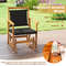 Outdoor Rocking Armchair With Curved Armrests Durable Acacia Wood And PE Rattan Glider Chair For Ga 4