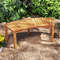 Curved Outdoor Bench Solid Acacia Wood Garden Bench For Fire Pit Backyard Balcony  Patio Seating 2