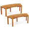 Curved Outdoor Bench Solid Acacia Wood Garden Bench For Fire Pit Backyard Balcony  Patio Seating 0