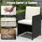 Modern Patio Dining Set With Tempered Glass Table And Cushioned Ottomans SpaceSaving Outdoor Furnit 3