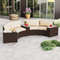 Outdoor Patio Furniture Set With Cushioned Loveseats Side Tables AllWeather PE Rattan Sectional Fo 1