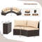 Outdoor Patio Furniture Set With Cushioned Loveseats Side Tables AllWeather PE Rattan Sectional Fo 6