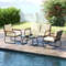 Outdoor Patio Furniture Set With Tempered Glass Table PE Rattan Sofa Set With Loveseat Armchairs  R 1