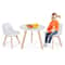 Modern Kids Activity Play Table 2 Chairs Set With Beech Wood Legs Comfortable Cushions 6