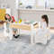 Kids Wooden Activity Table  Chairs Set 4in1 Storage Play Desk With Detachable Blackboard For Toddle 1