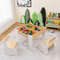 Kids Wooden Activity Table  Chairs Set 4in1 Storage Play Desk With Detachable Blackboard For Toddle 5