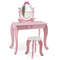 Kids Vanity Set With Oval Rotatable Mirror  Stool Adjustable Makeup  Study Table For Girls 5