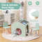 Kids Wooden Table & Chair Set (3-Piece), Chalkboard Top, Sturdy MDF Construction, Perfect for Crafts & Learning