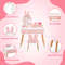Pink Vanity Set For Girls Kids Table  Chair With Storage Drawers Shelf  Adorable Rabbit Mirror 4