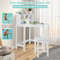 Kids Wooden Corner Desk And Chair Set With Hutch  Storage SpaceSaving Study Table 3